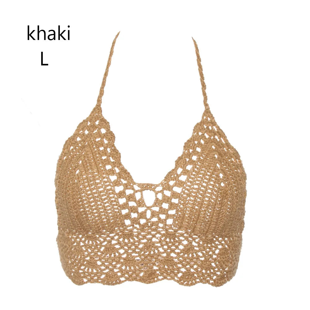 Virkad Bikinitopp Dam – Boho Strandtopp