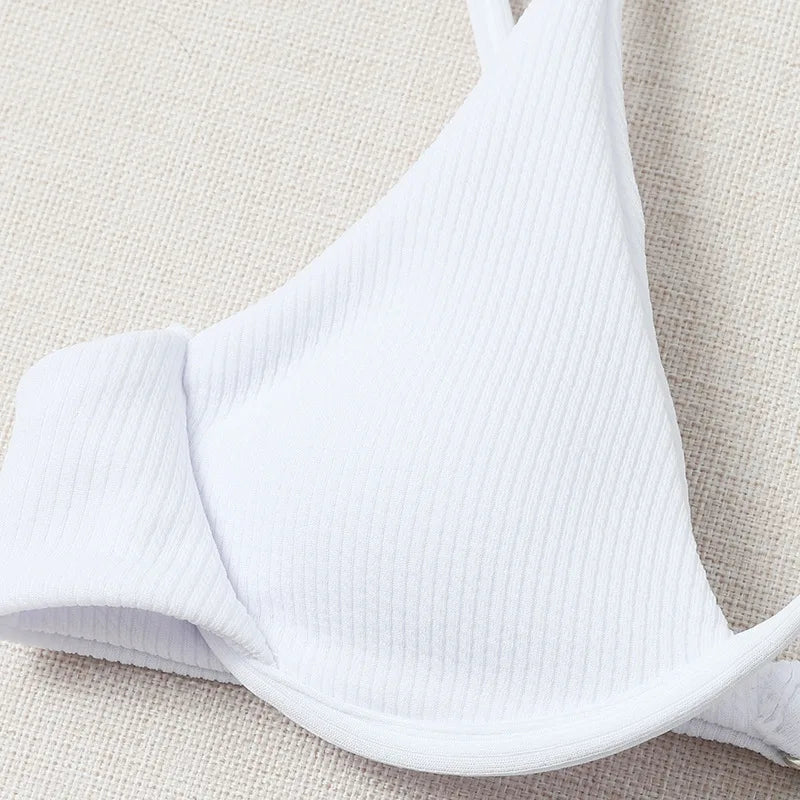 Enfärgat Bikiniset Dam – String Halter med Push-up