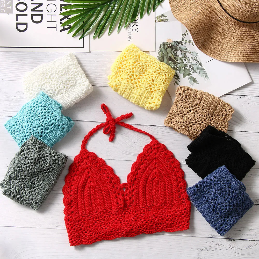 Virkad Bikinitopp Dam – Boho Strandtopp