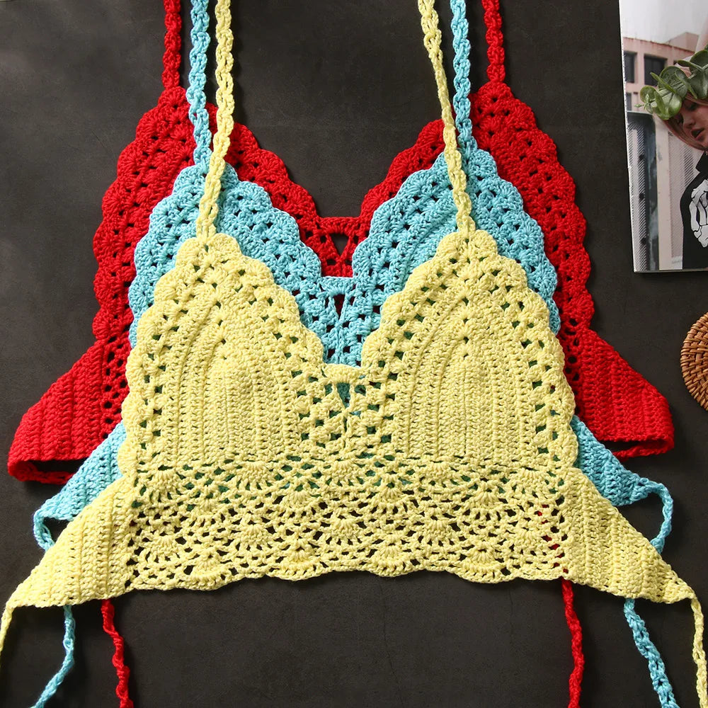 Virkad Bikinitopp Dam – Boho Strandtopp