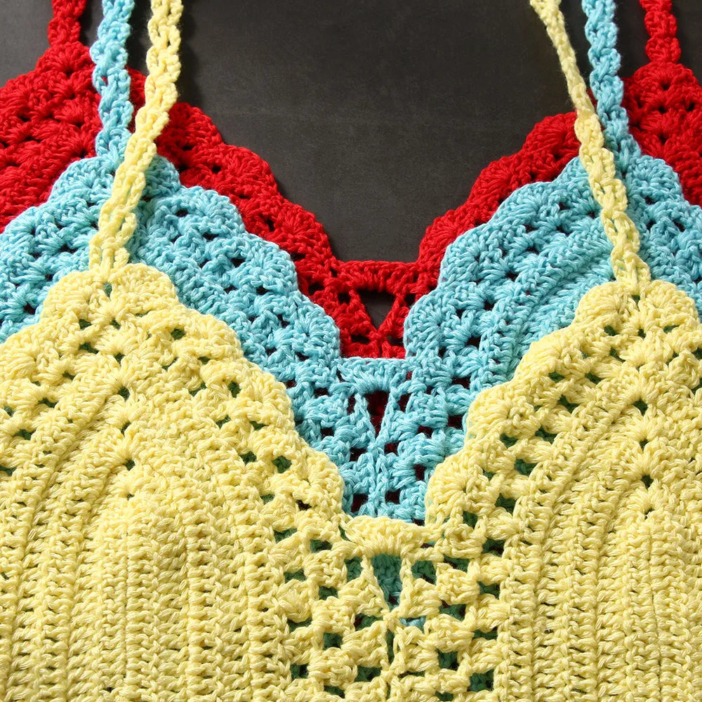 Virkad Bikinitopp Dam – Boho Strandtopp