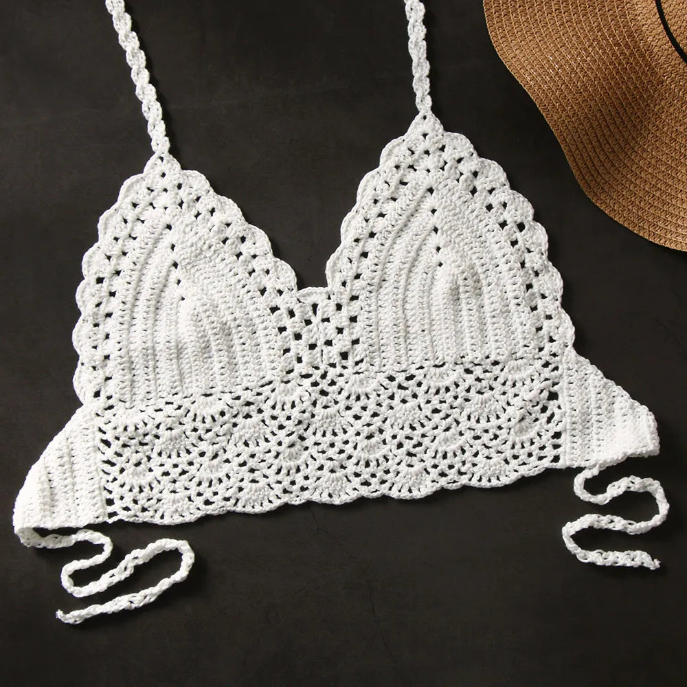 Virkad Bikinitopp Dam – Boho Strandtopp