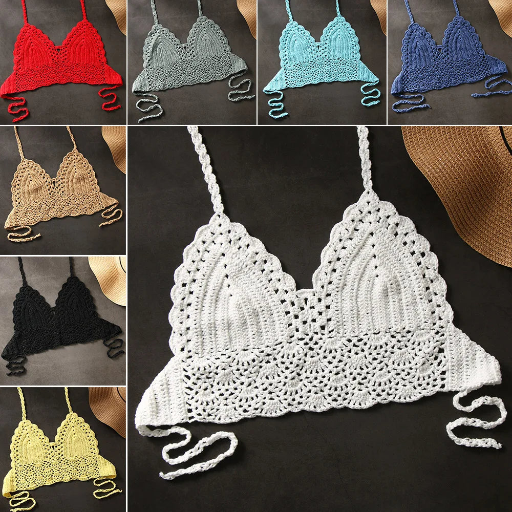 Virkad Bikinitopp Dam – Boho Strandtopp
