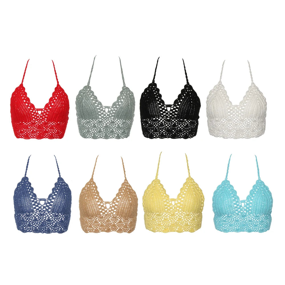 Virkad Bikinitopp Dam – Boho Strandtopp