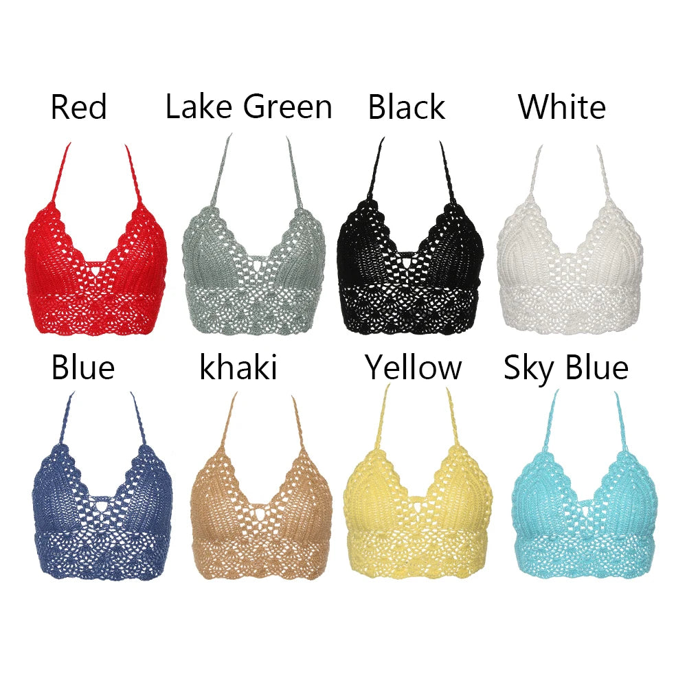 Virkad Bikinitopp Dam – Boho Strandtopp
