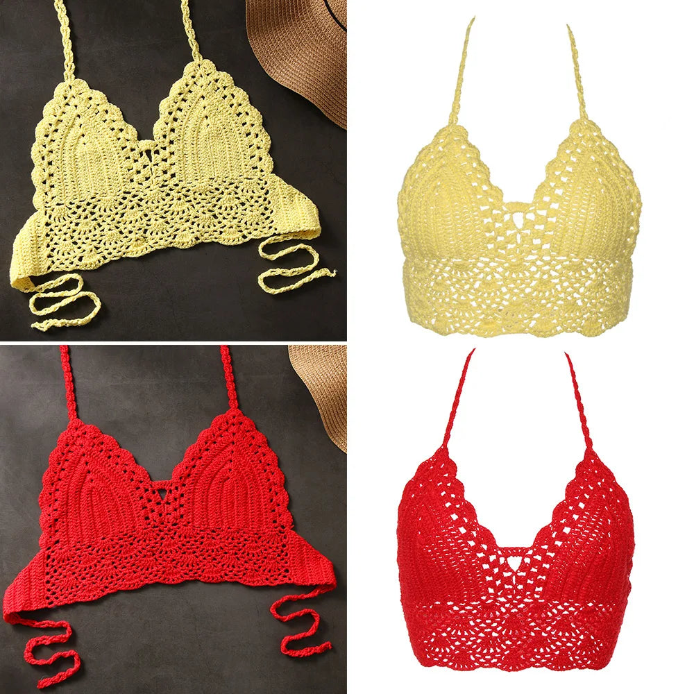 Virkad Bikinitopp Dam – Boho Strandtopp