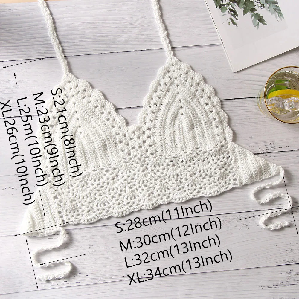 Virkad Bikinitopp Dam – Boho Strandtopp