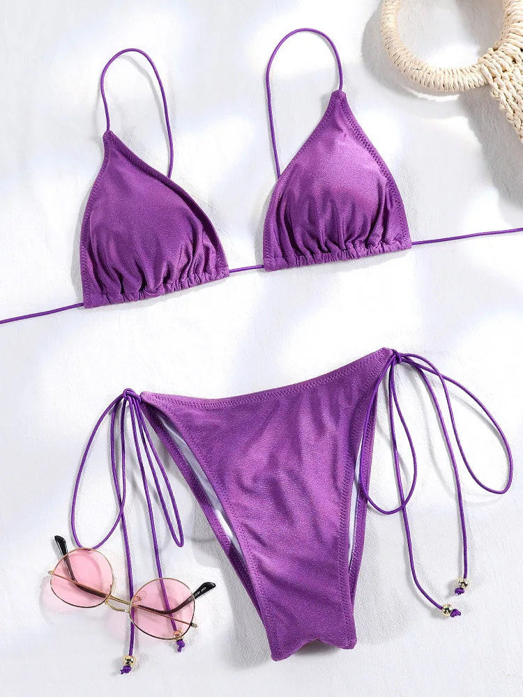 Bikini Dam – Triangel Micro Thong med Tryck