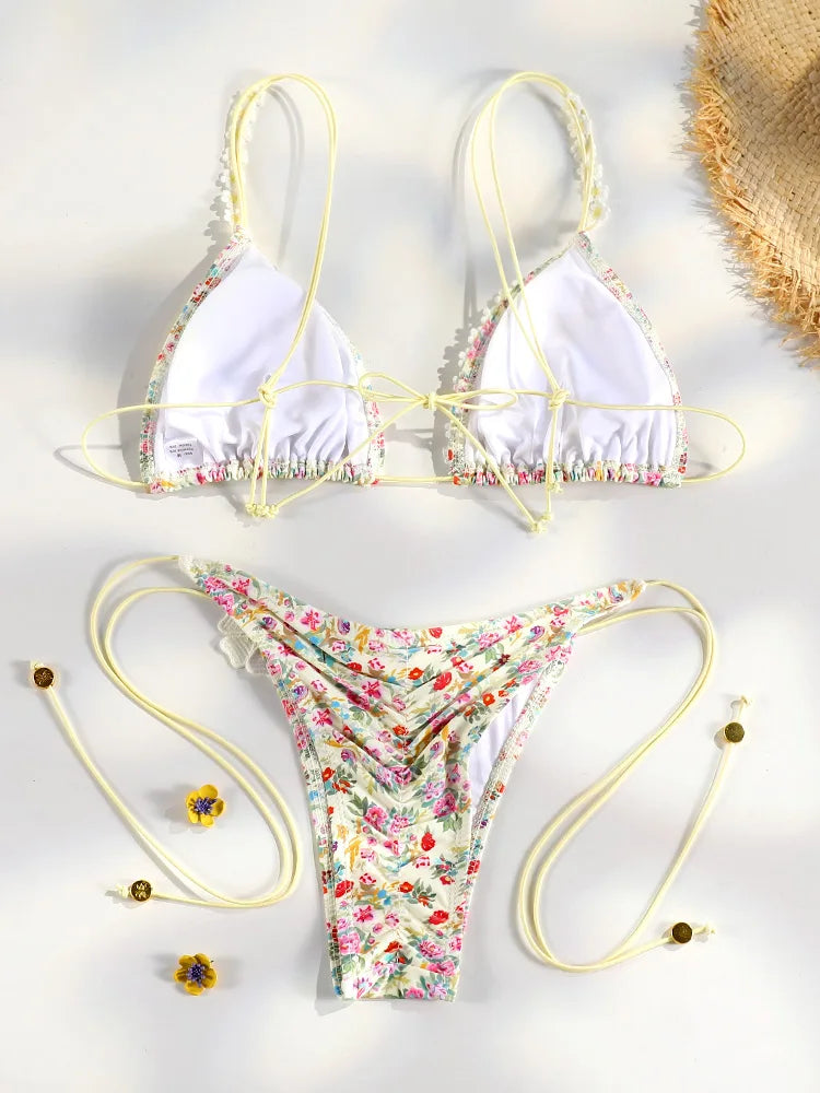 Bikini Dam – Triangel Micro Thong med Tryck