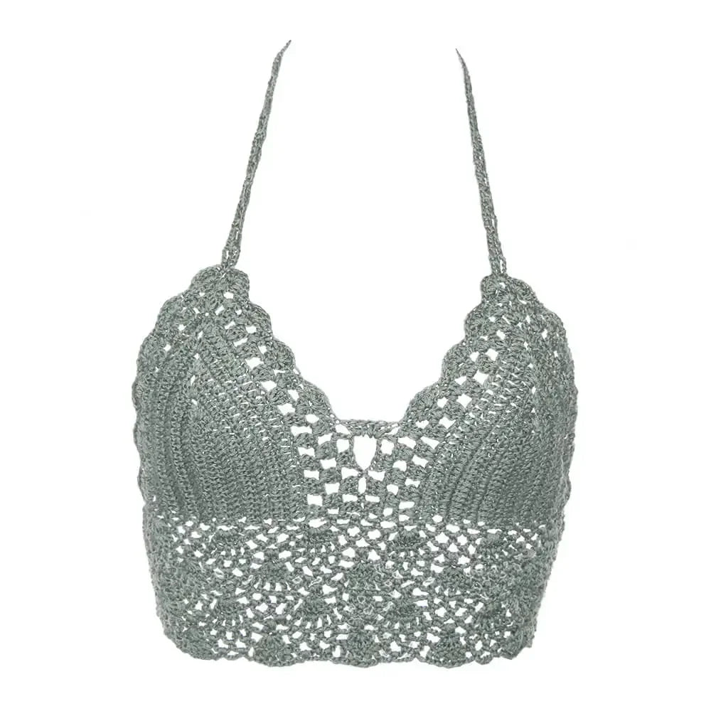 Virkad Bikinitopp Dam – Boho Strandtopp