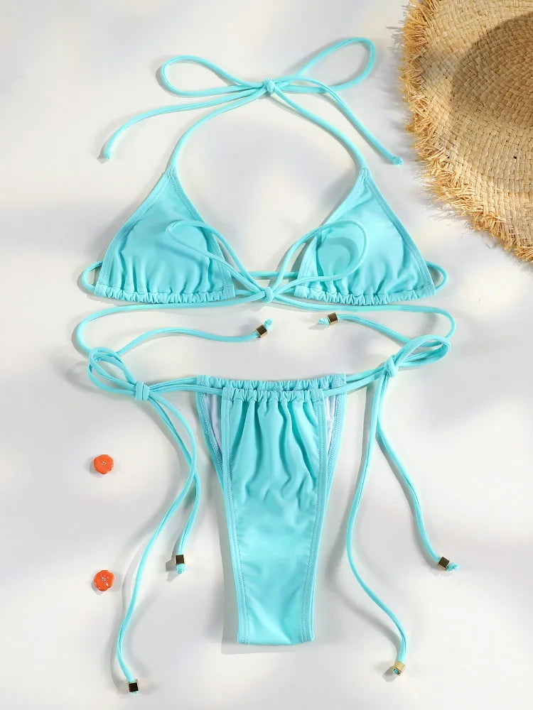 Bikini Dam – Triangel Micro Thong med Tryck