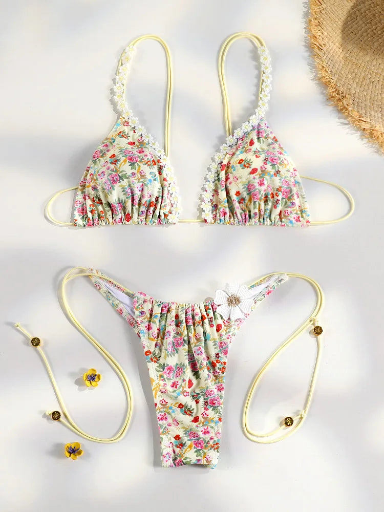 Bikini Dam – Triangel Micro Thong med Tryck