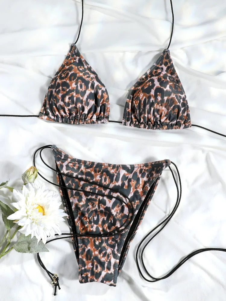Bikini Dam – Triangel Micro Thong med Tryck
