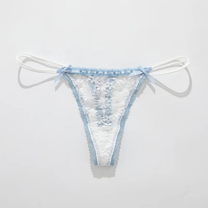 Spets String med Rosett – Genomskinlig & Feminin