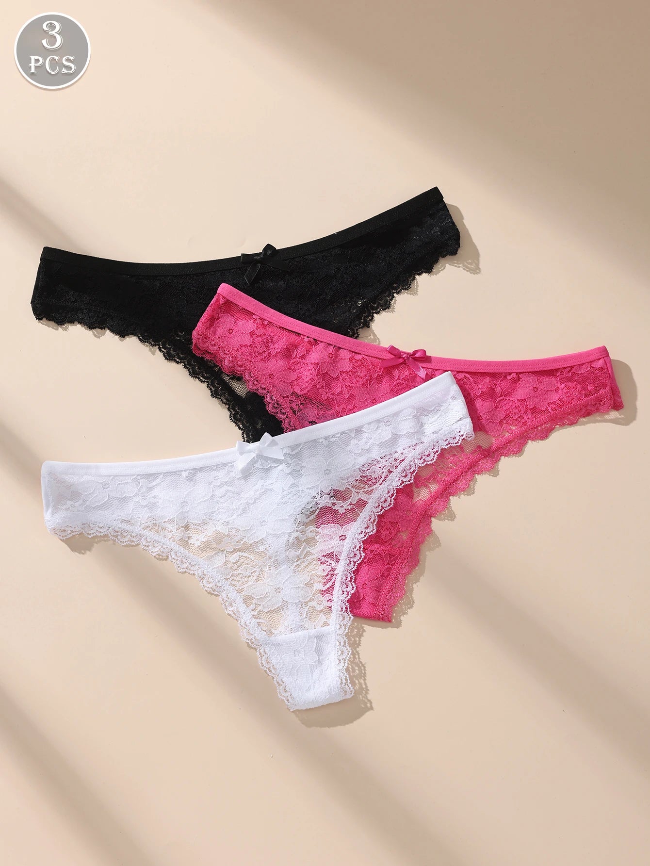 Spetsunderkläder med Rosett 3-pack