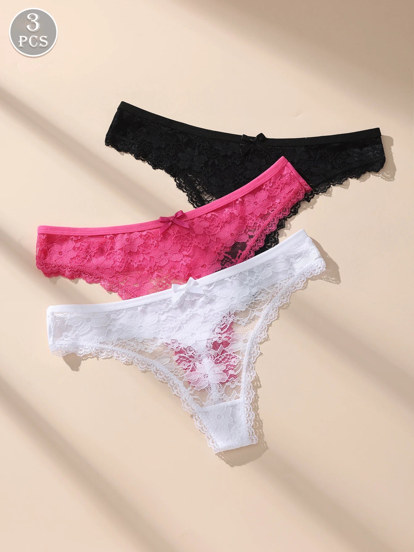 Spetsunderkläder med Rosett 3-pack