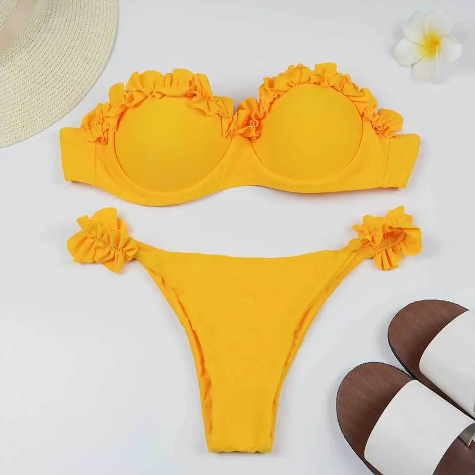 Leopard Bikiniset – Högmidjat med Push-up