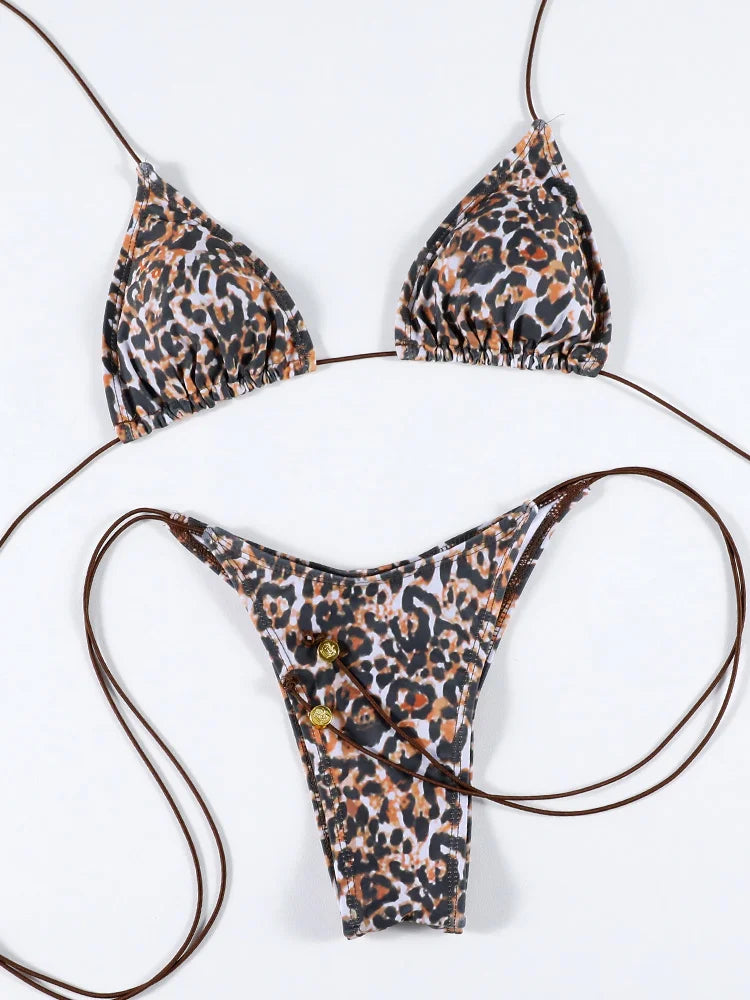Bikini Dam – Triangel Micro Thong med Tryck