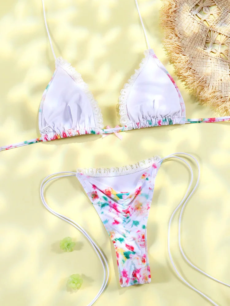 Bikini Dam – Triangel Micro Thong med Tryck
