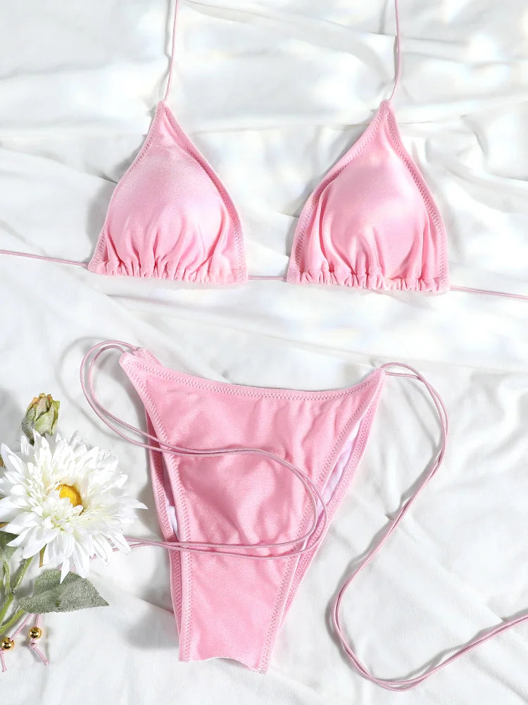Bikini Dam – Triangel Micro Thong med Tryck