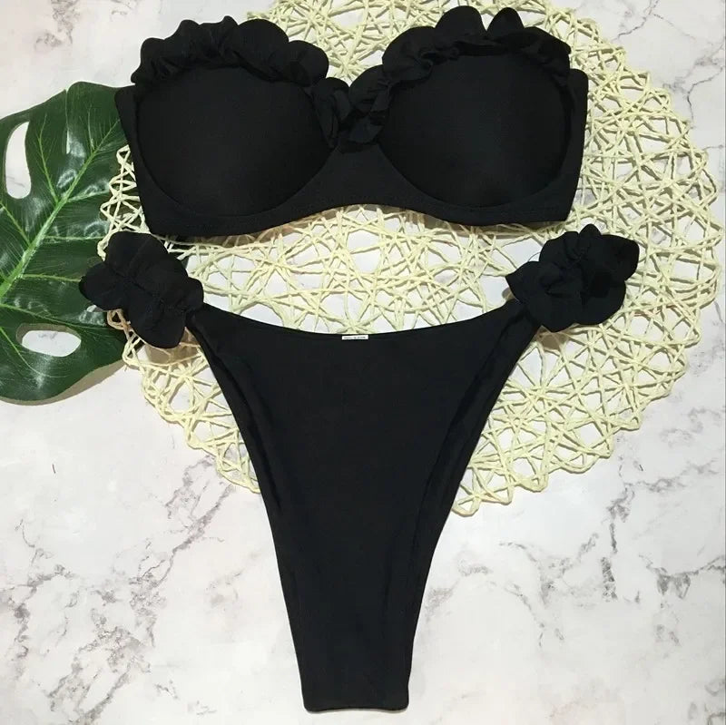 Leopard Bikiniset – Högmidjat med Push-up
