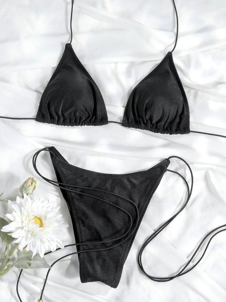 Bikini Dam – Triangel Micro Thong med Tryck