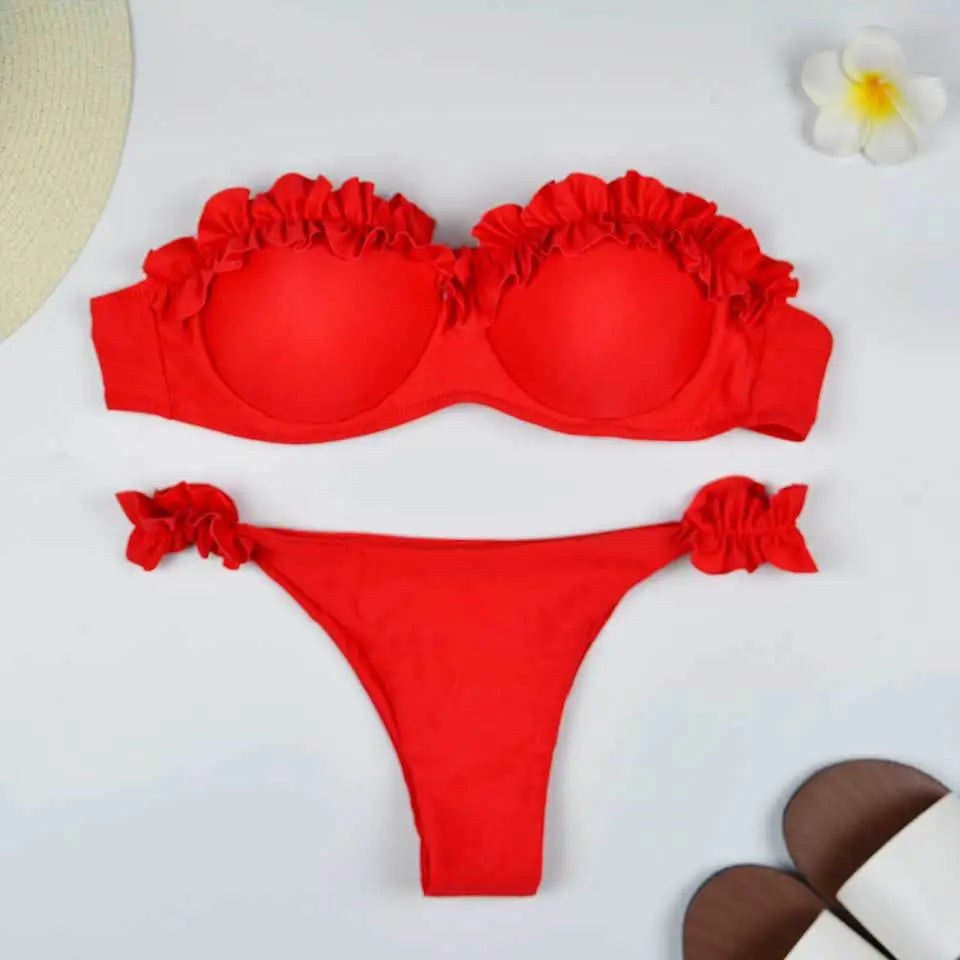 Leopard Bikiniset – Högmidjat med Push-up