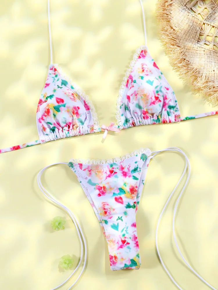 Bikini Dam – Triangel Micro Thong med Tryck