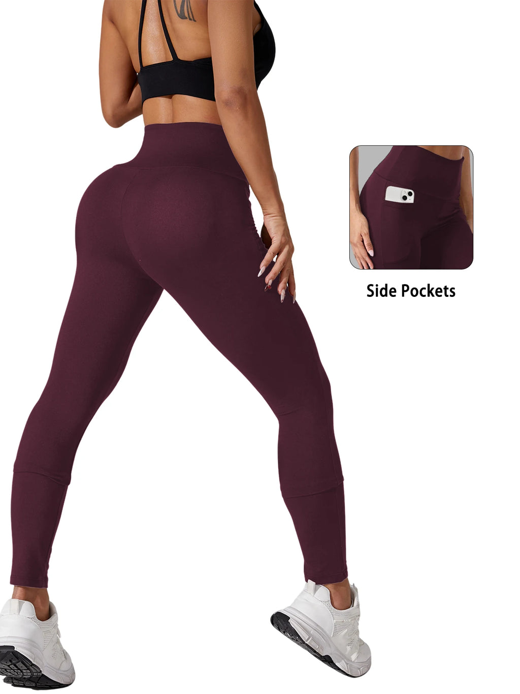 Leggings Dam med Fickor – Hög Midja & Magkontroll