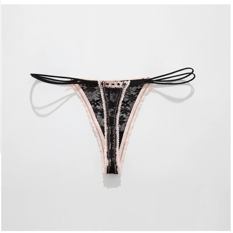 Spets String med Rosett – Genomskinlig & Feminin