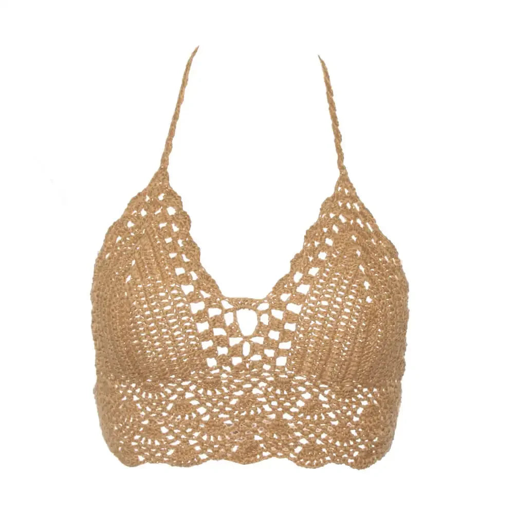 Virkad Bikinitopp Dam – Boho Strandtopp