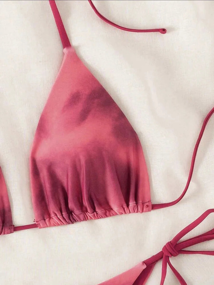 Tie-Dye Bikiniset Dam – Halter String Bikini