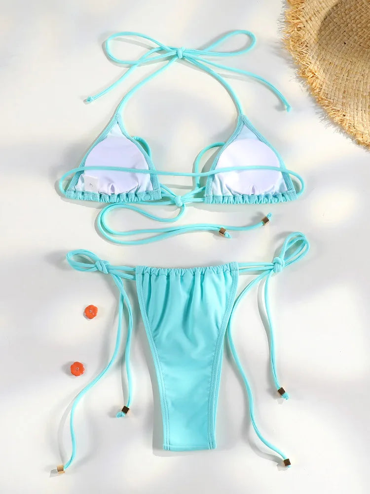 Bikini Dam – Triangel Micro Thong med Tryck