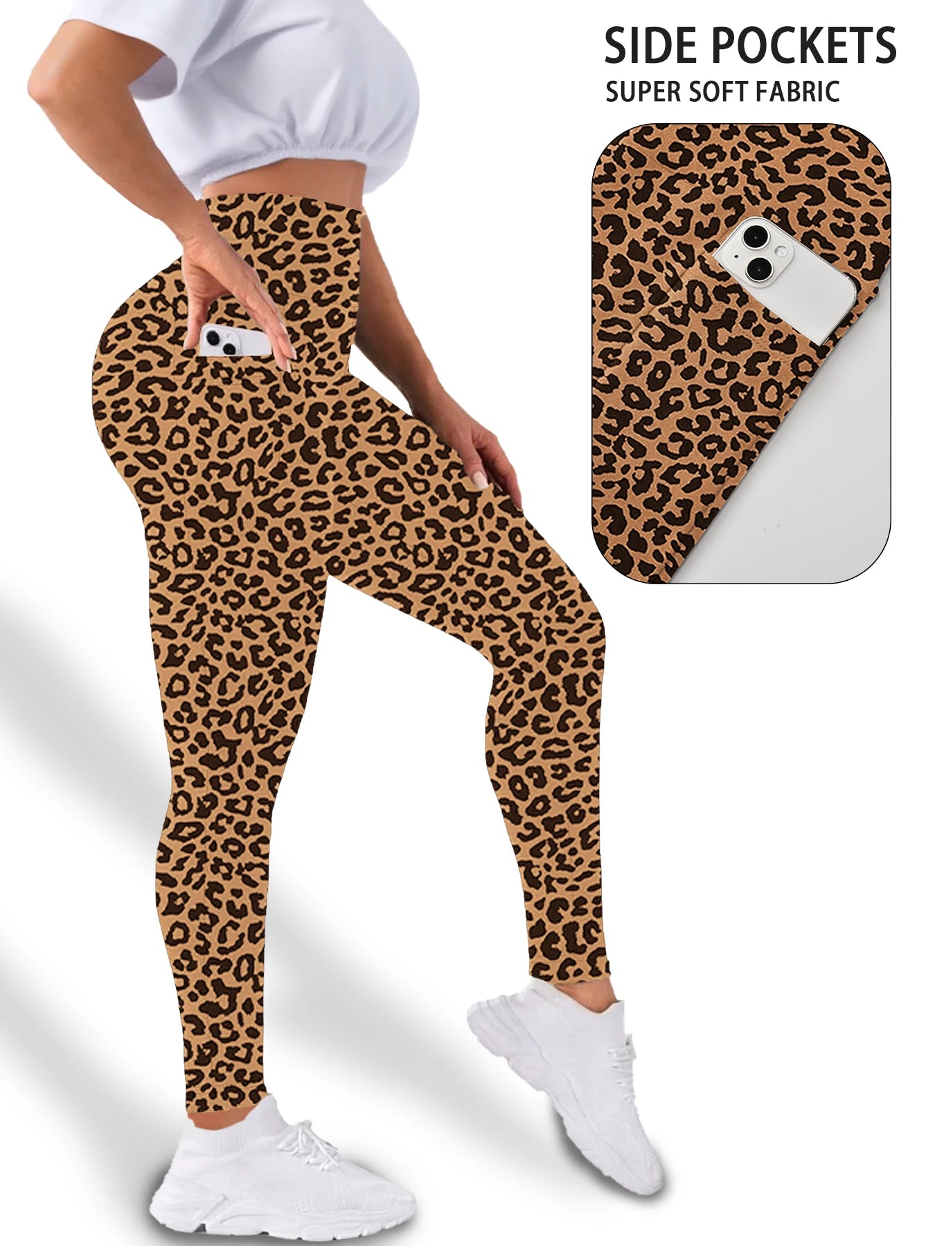 Leggings Dam med Fickor – Hög Midja & Magkontroll