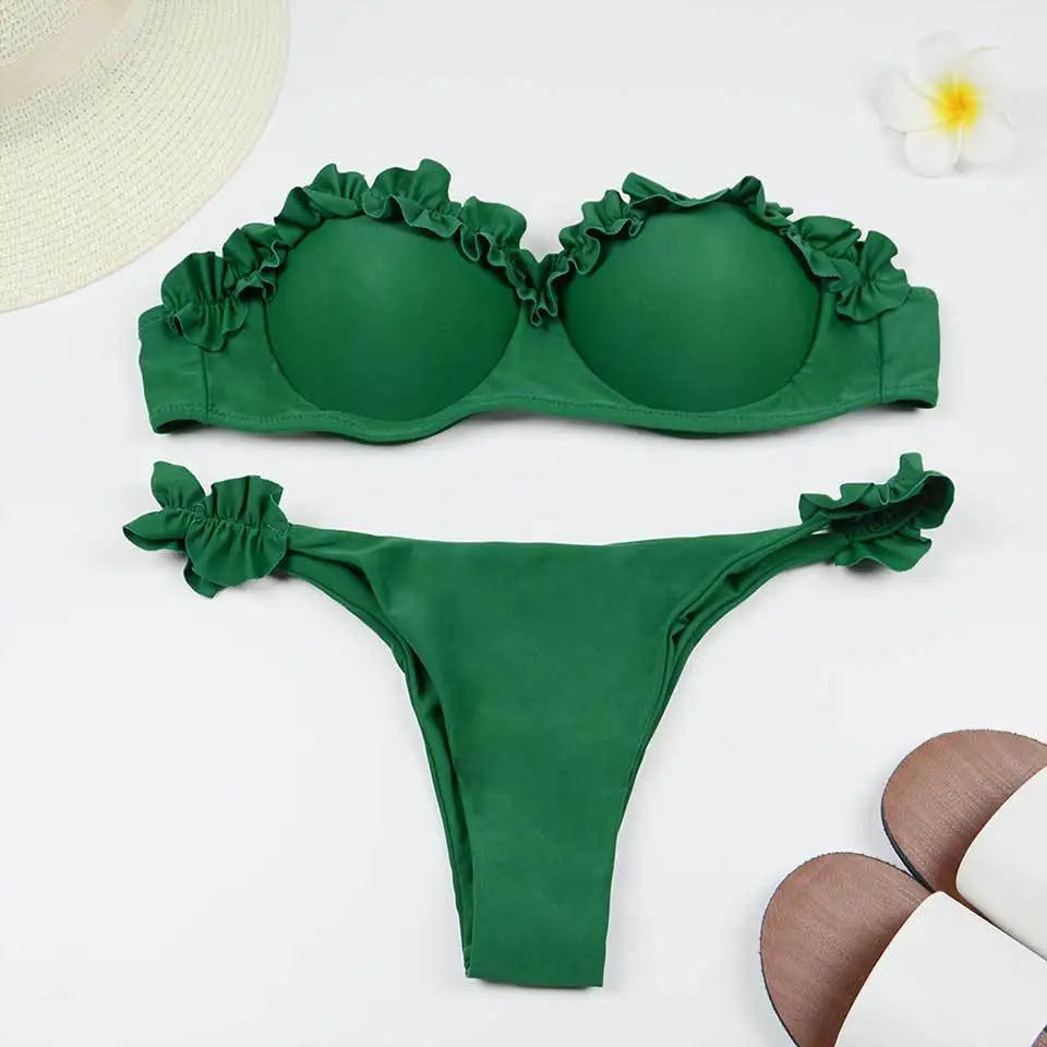 Leopard Bikiniset – Högmidjat med Push-up