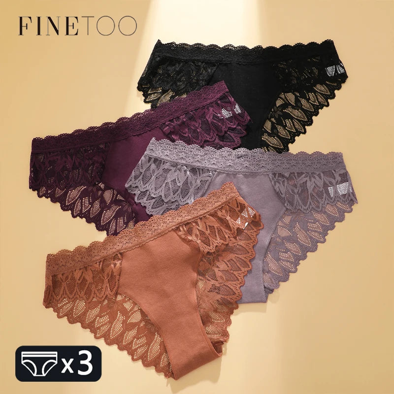 FINETOO 3-pack spetsunderkläder för dam